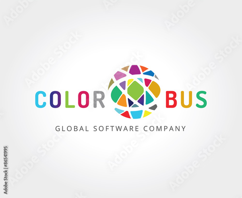 Free Download Abstract colored globe logo template for branding and design - GFXLoad
