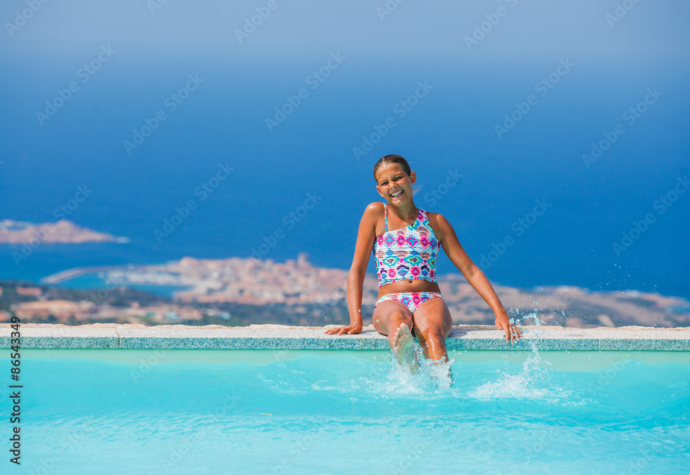 Girl at swimming pool