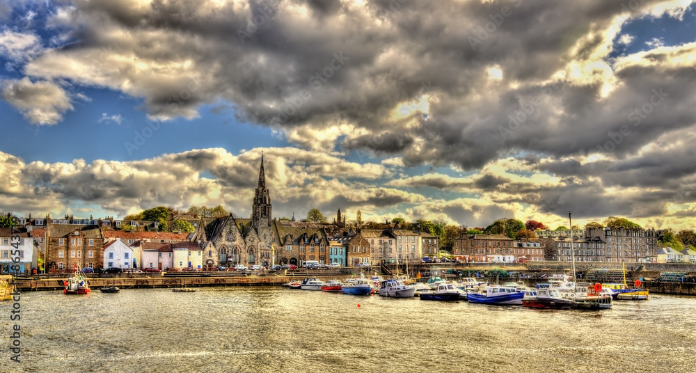 View of Newhaven Harbour in Edinburgh - Scotland