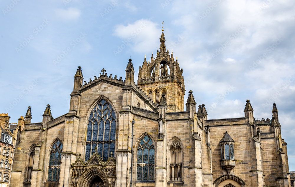 View of St. Giles' Cathedral in Edinburgh - Scotland