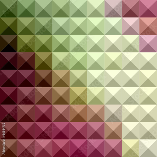 Deep Mauve Purple And Green Abstract Low Polygon Background