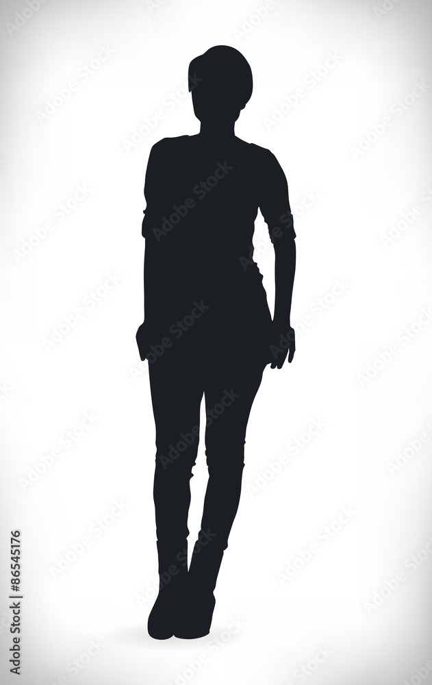 Black silhouette of a woman vector illustration 
