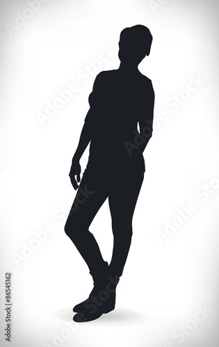 Black silhouette of a woman vector illustration  © Bertolo