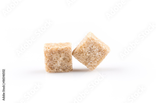 brown sugar cubes isolated