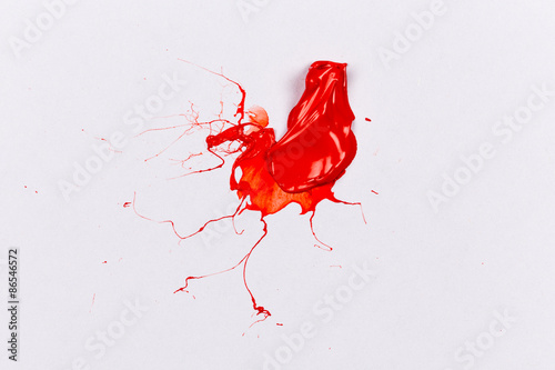 Tableau sur toile Red stroke of the paint brush