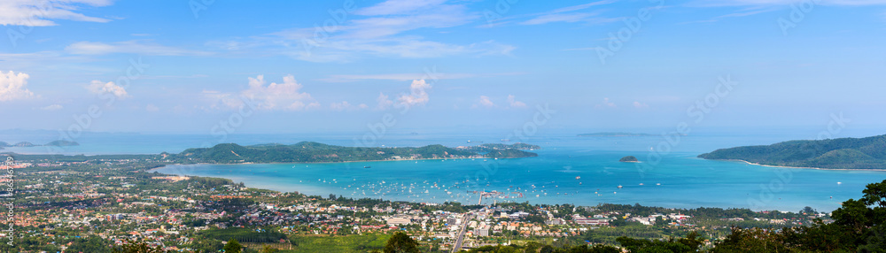 Panorama city and sea of Phuket Province