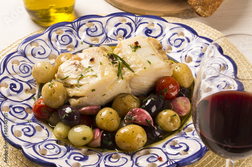A typical Portuguese dish with codfish called Bacalhau do Porto photo