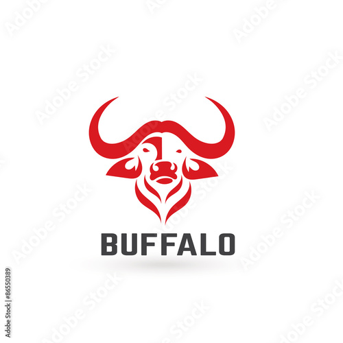 Stylized silhouette of a buffalo. Artistic creative idea. Animals logo design template. Vector illustration.