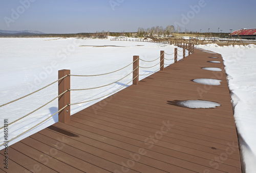 Pavement on the lake Schuchye site Rixos Borovoe photo