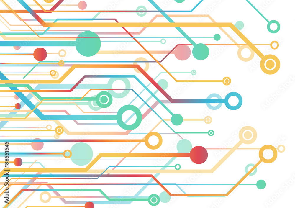 Naklejka premium Colorful circuit board.Vector illustration.