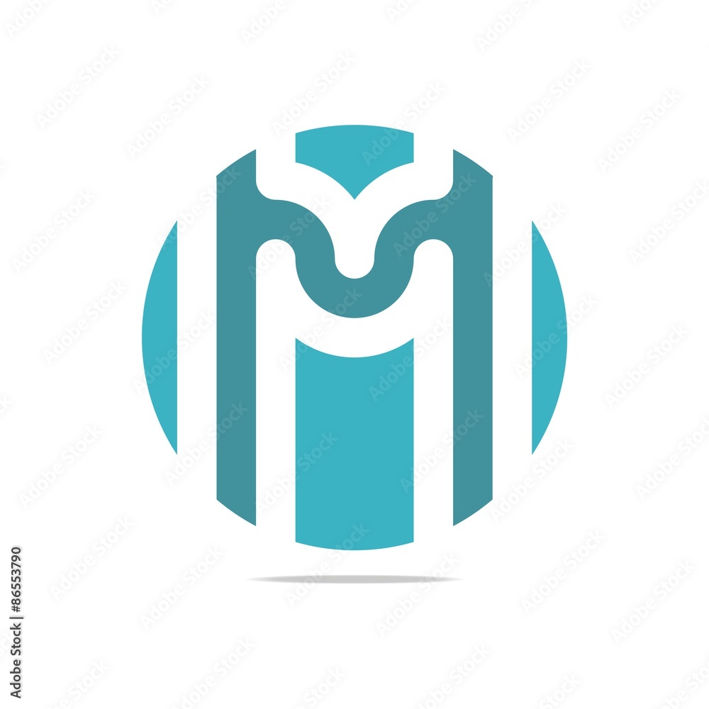 Logo Blue Trident Arch M Element Design Vector Abstract Logo Blue Trident Arch M Element Design Vector Abstract
