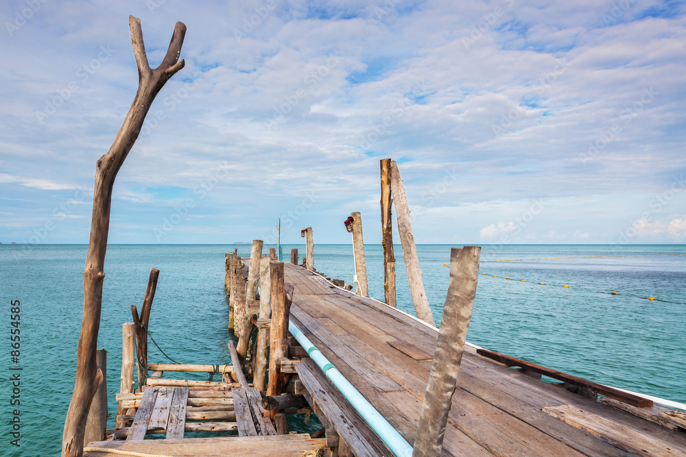 Wooden bridge on sea Wooden bridge on sea