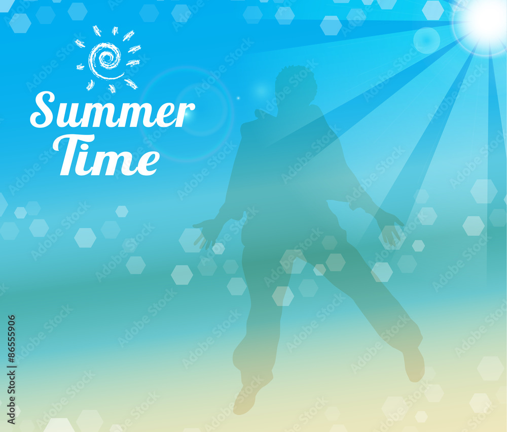 Summer time poster tropical beach background