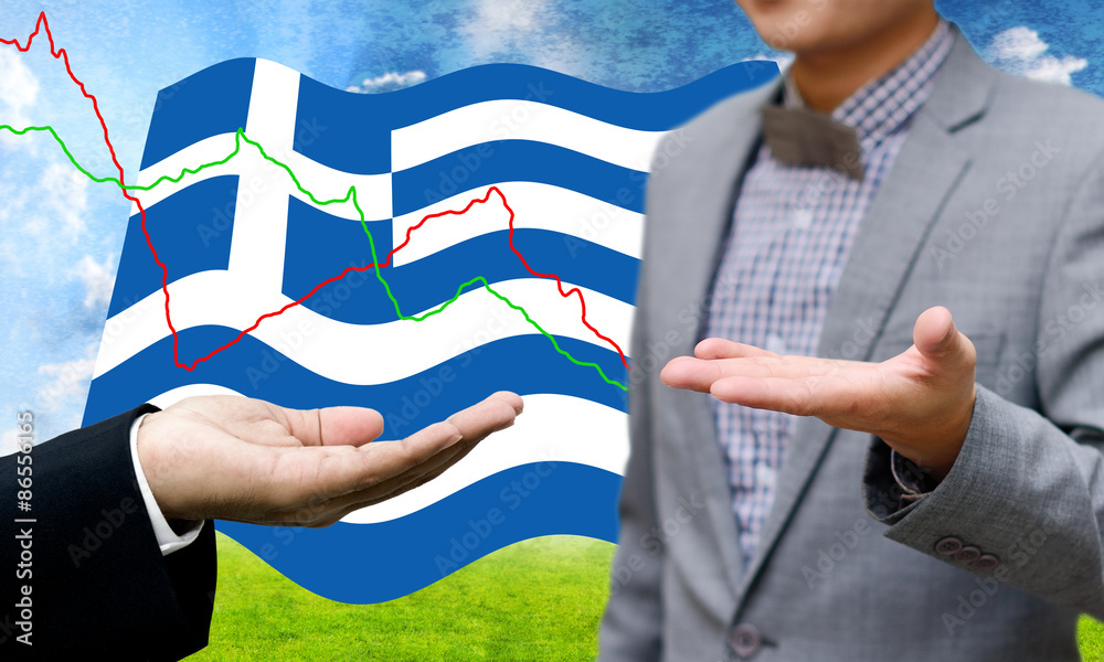 Naklejka premium Creditors ask for pay dept, Financial Crisis in Greece concept