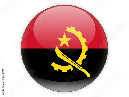 Round icon with flag of angola