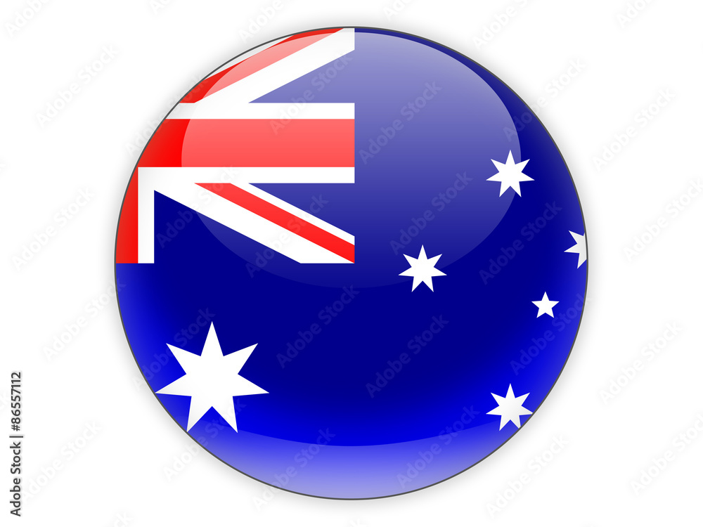 Round icon with flag of australia Round icon with flag of australia