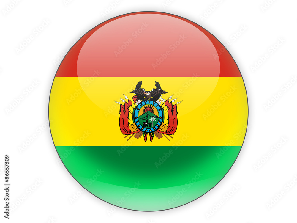 Round icon with flag of bolivia Round icon with flag of bolivia
