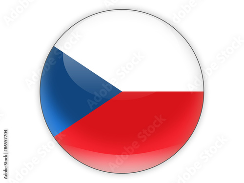 Round icon with flag of czech republic