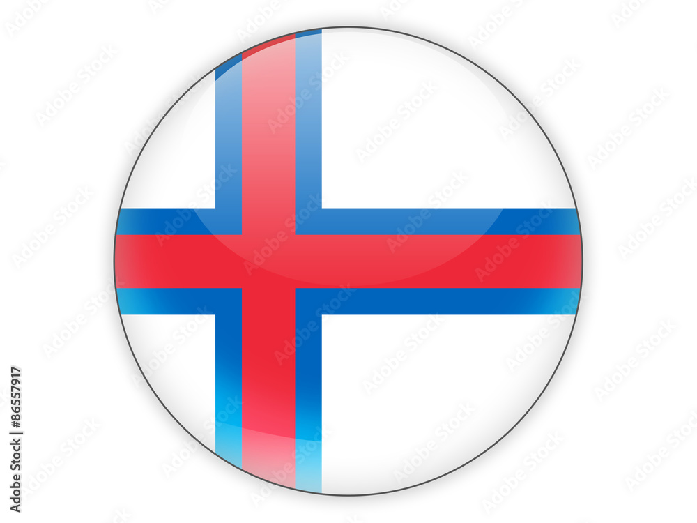 Fototapeta premium Round icon with flag of faroe islands
