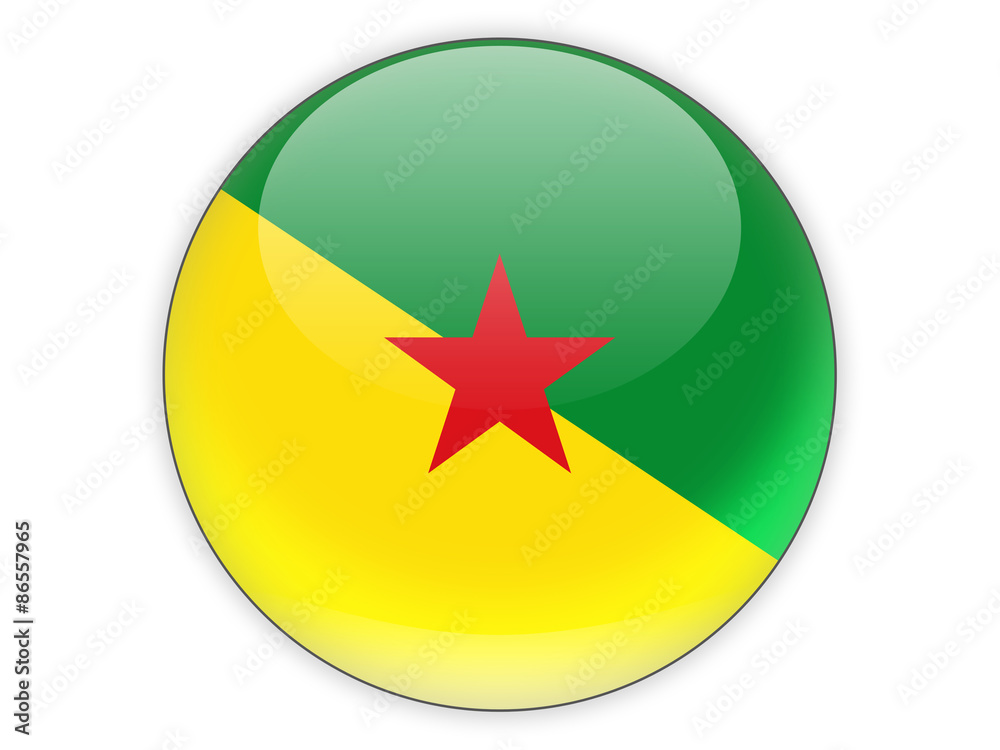 Round icon with flag of french guiana Round icon with flag of french guiana
