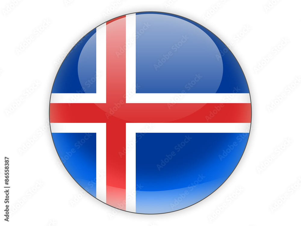 Round icon with flag of iceland Round icon with flag of iceland