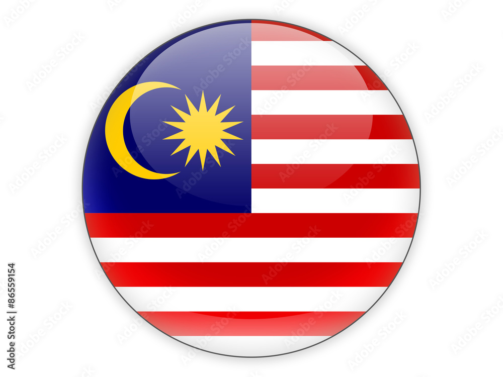 Round icon with flag of malaysia Round icon with flag of malaysia