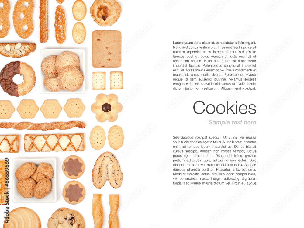 cookies and biscuits on white background cookies and biscuits on white background