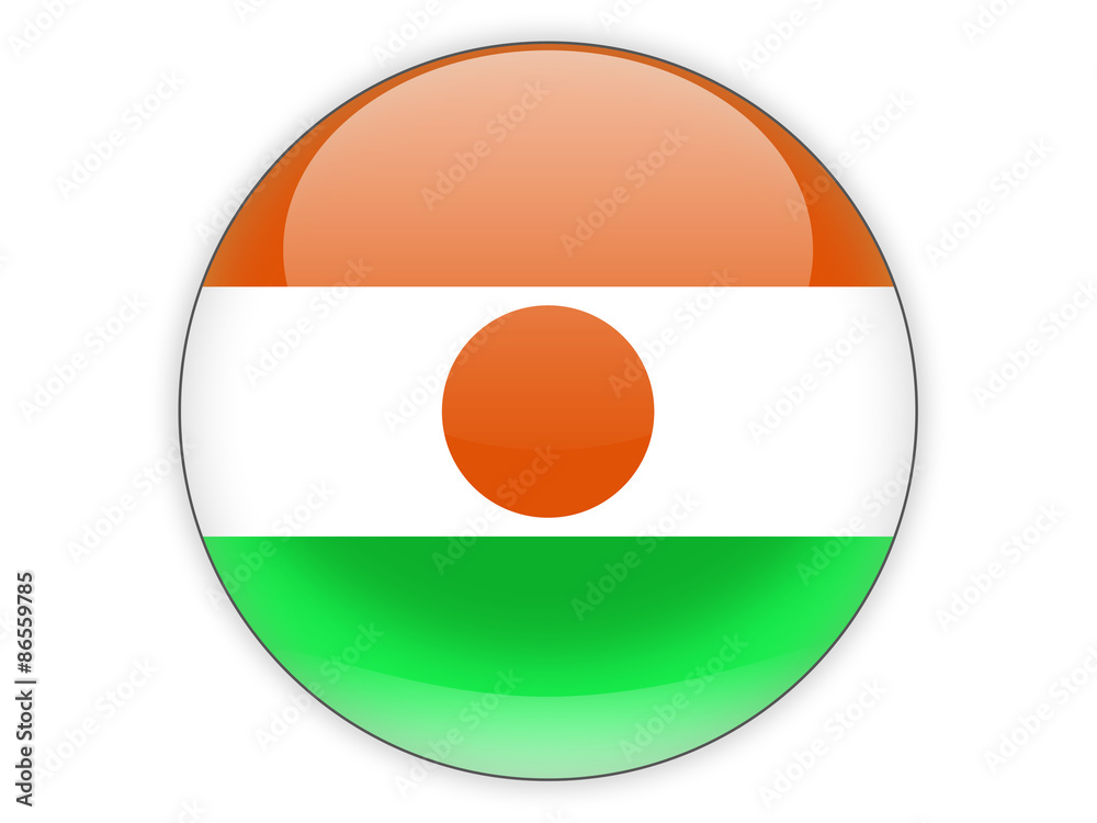 Fototapeta premium Round icon with flag of niger