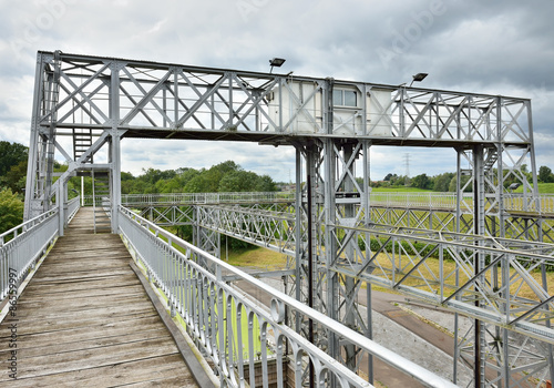 Hydraulic boat Lift Number 1 of Louviere in Houdeng-Goegnies, Belgium. The lift was classified by UNESCO as a World Heritage Site in 1998