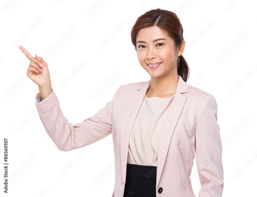 Young Businesswoman with finger point up Young Businesswoman with finger point up
