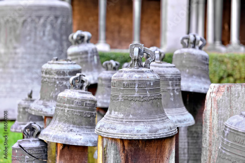 Collection of church bells in Collegiate Church of Saint Gertrude. Consecration of the church was in 1046