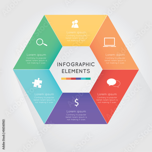 Infographic colorful hexagon