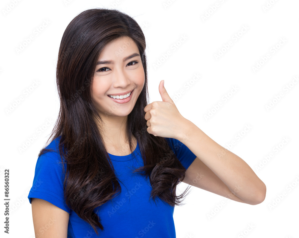 Asian woman with thumb up Asian woman with thumb up