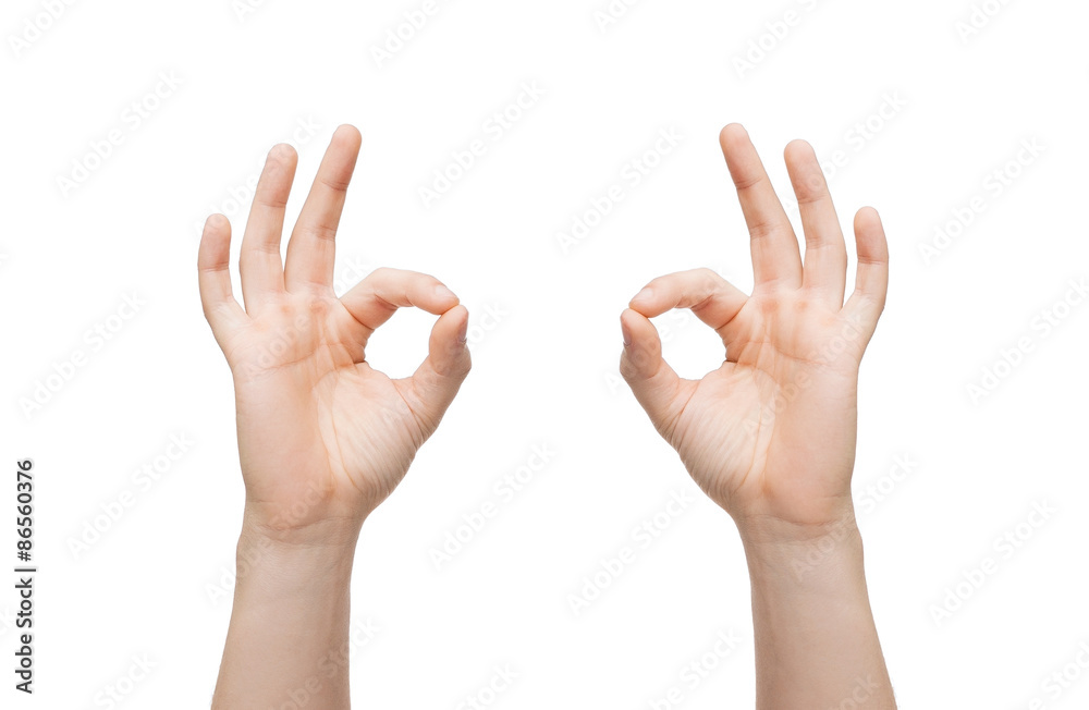 man hands showing ok sign man hands showing ok sign