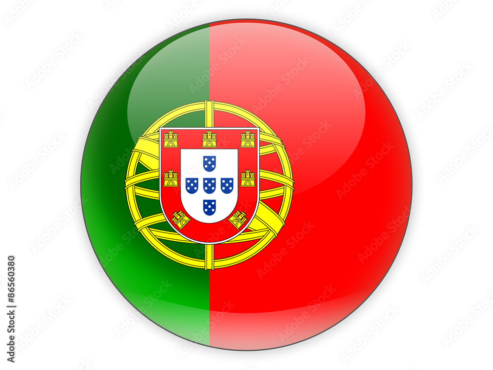 Round icon with flag of portugal Round icon with flag of portugal