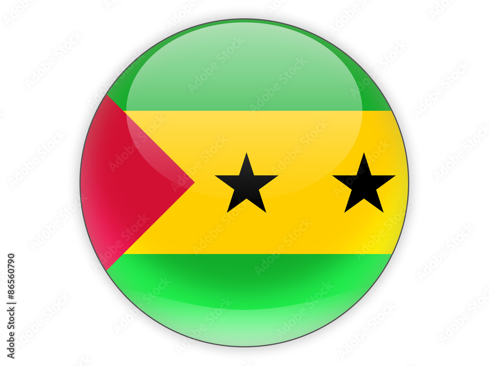 Round icon with flag of sao tome and principe Round icon with flag of sao tome and principe