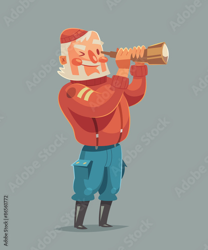 Sea captain. Vector illustration.