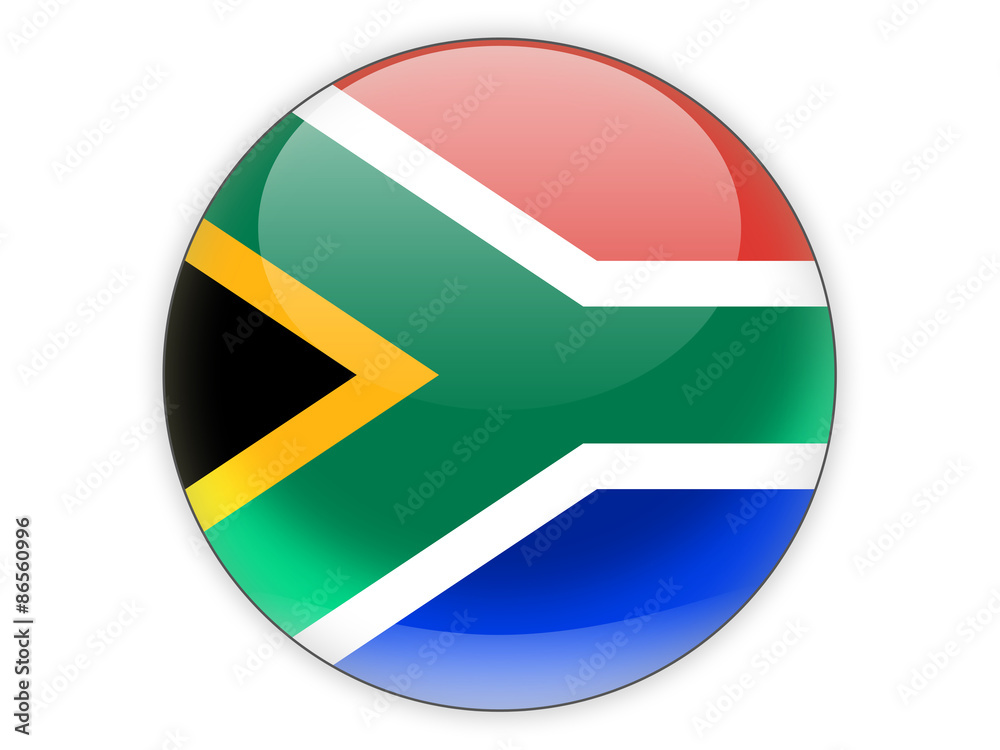 Round icon with flag of south africa Round icon with flag of south africa