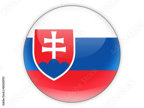 Round icon with flag of slovakia