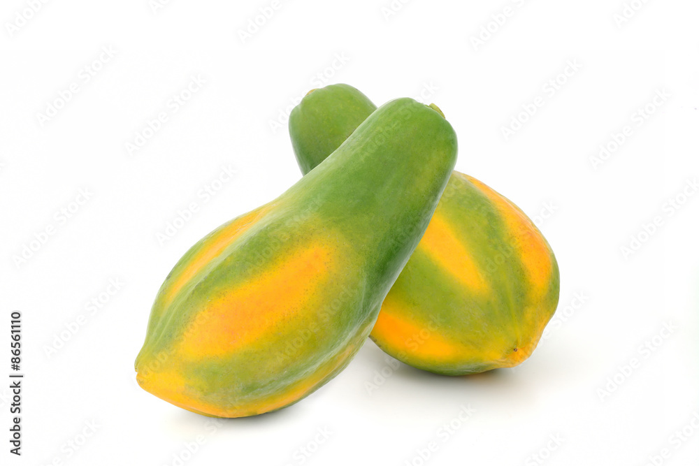 Papaya fruit isolate on white background Papaya fruit isolate on white background