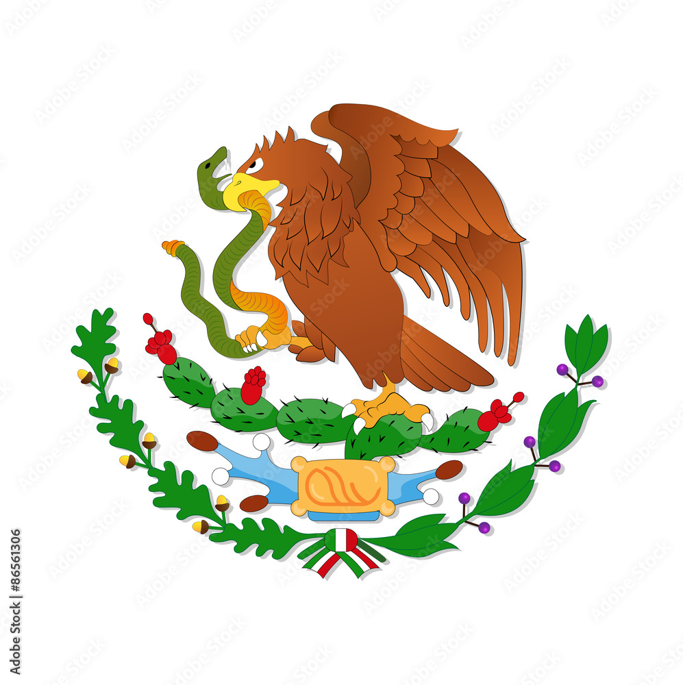 Mexican Flag Eagle Symbol Mexico Stock Vector (Royalty Free) 718214881