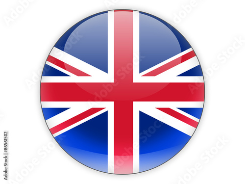 Round icon with flag of united kingdom