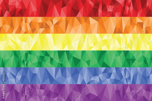 Gay and Lesbian rainbow flag in poly art Fototapet