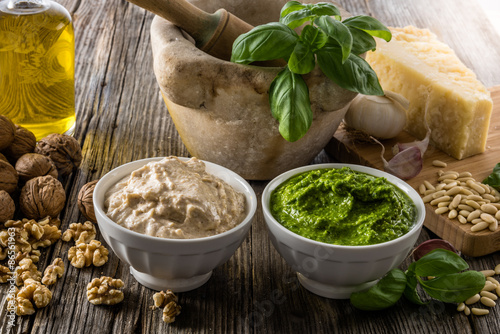 Typical ligurian sauce for fresh pasta photo