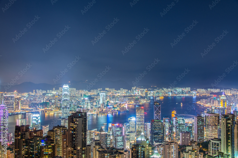 View of Hong Kong during sunset hours