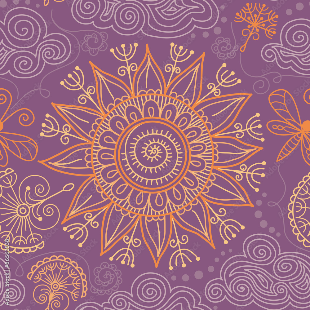 vector seamless sunny floral pattern vector seamless sunny floral pattern