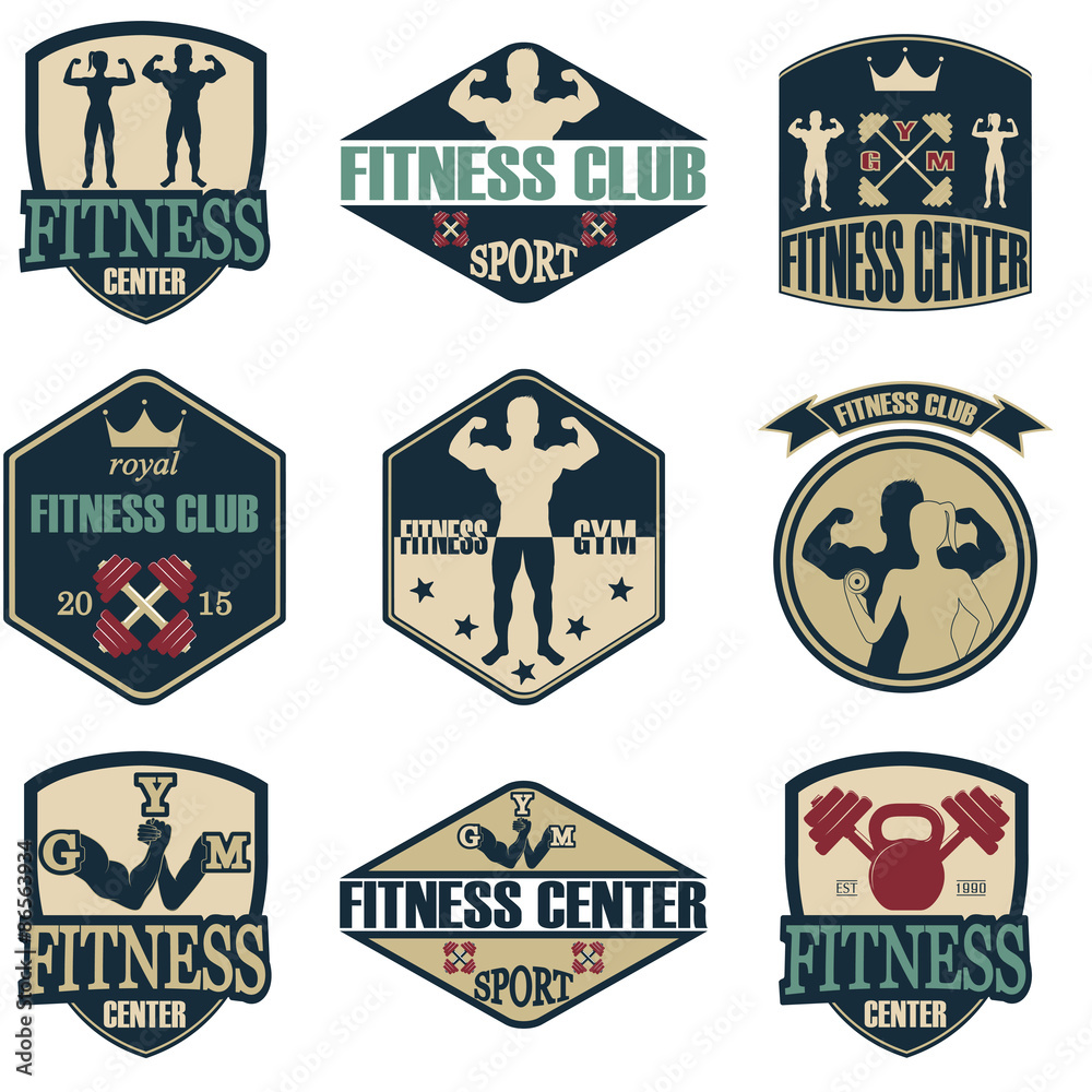 Fitness gym icons