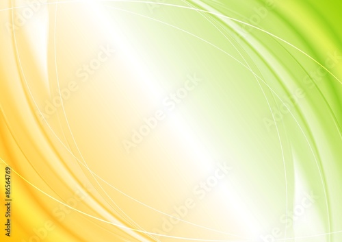 Abstract green orange wavy template design