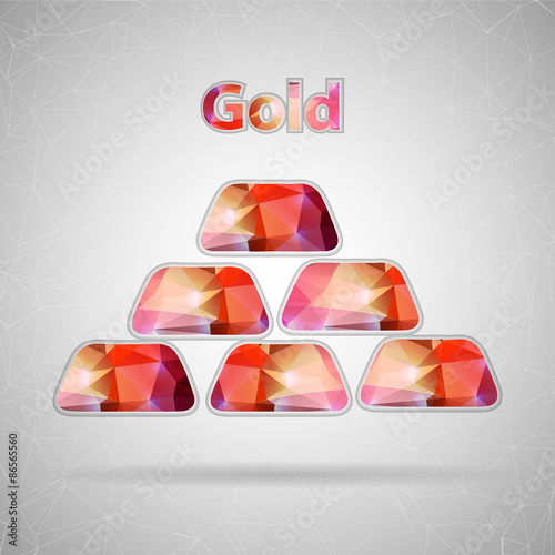 Abstract Creative concept vector icon of gold bullions for Web