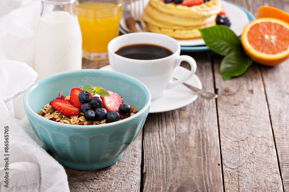 Breakfast bowl with homemade granola Breakfast bowl with homemade granola